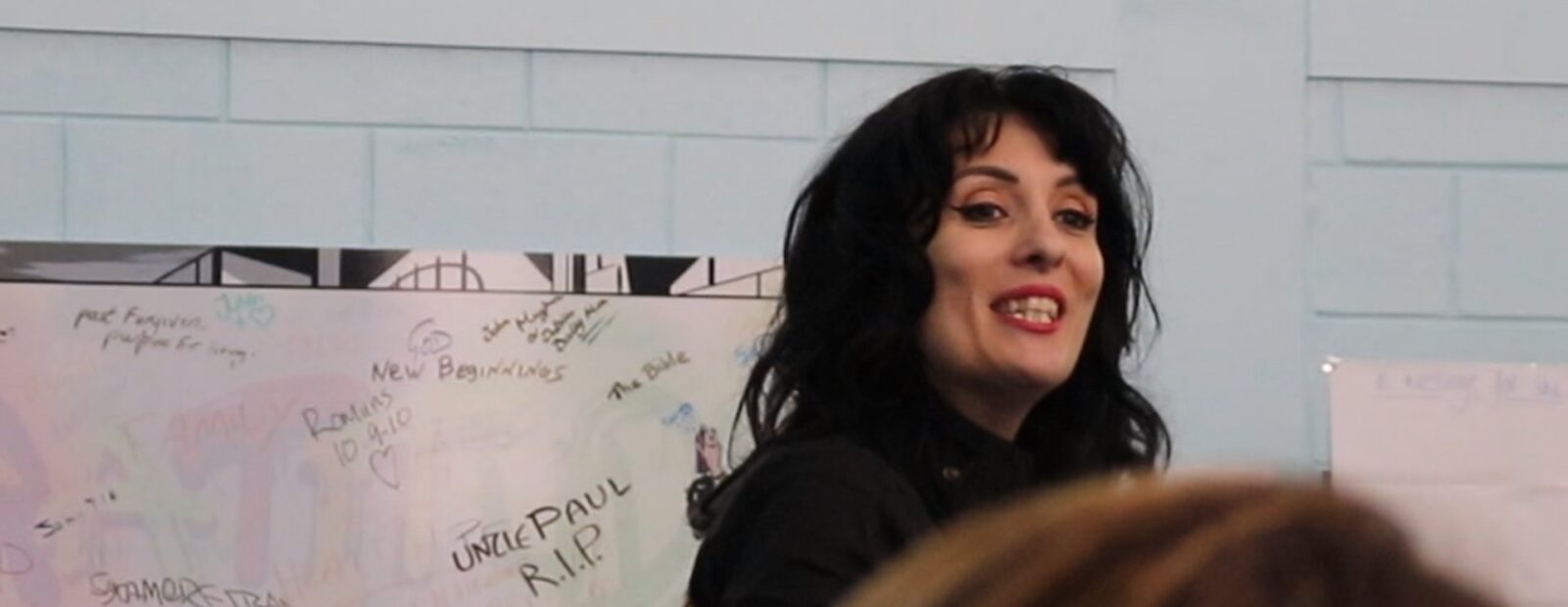 SIG Safe Ground facilitator talks to the audience about their Father Inside prisons programme