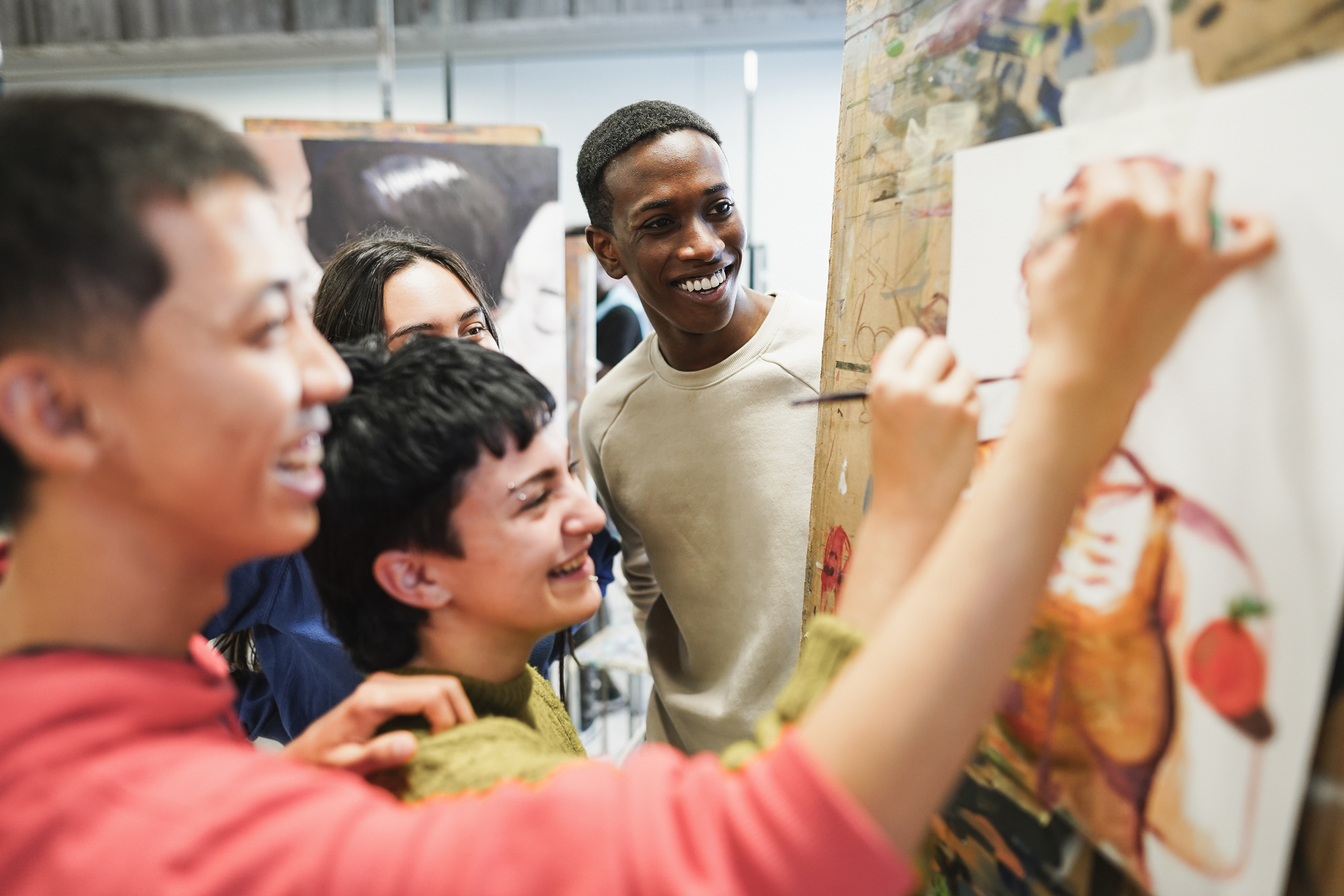 Group of young men taking part in a workshop