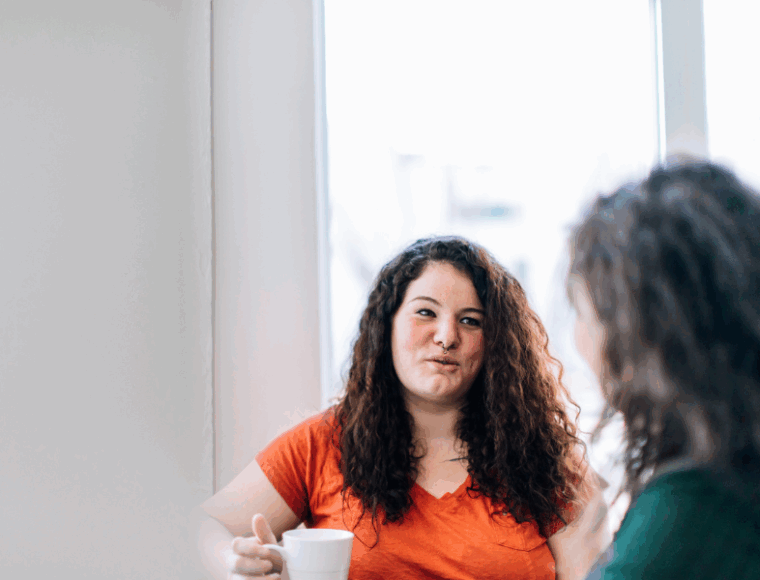 Two women having a conversation